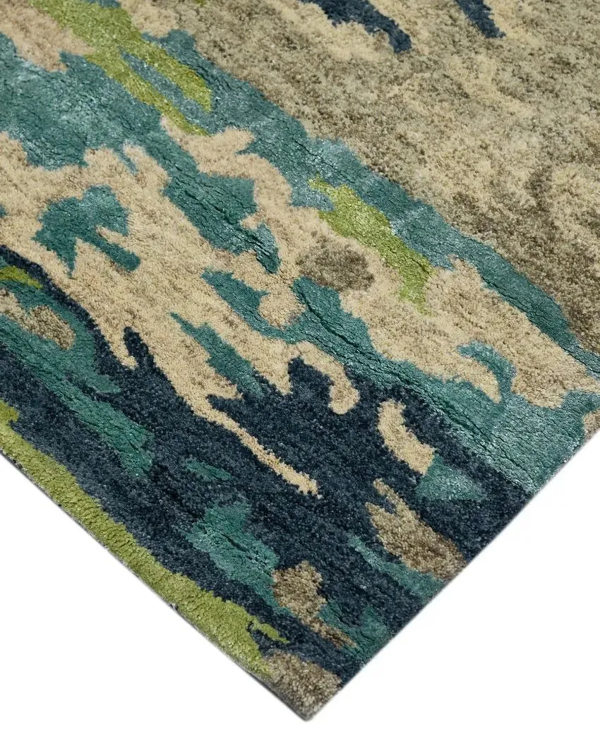 Abstract Hand Tufted Sand Wool & Viscose Carpet | 5 x 3 ft , 6 x 4 ft , 8 x 5 ft