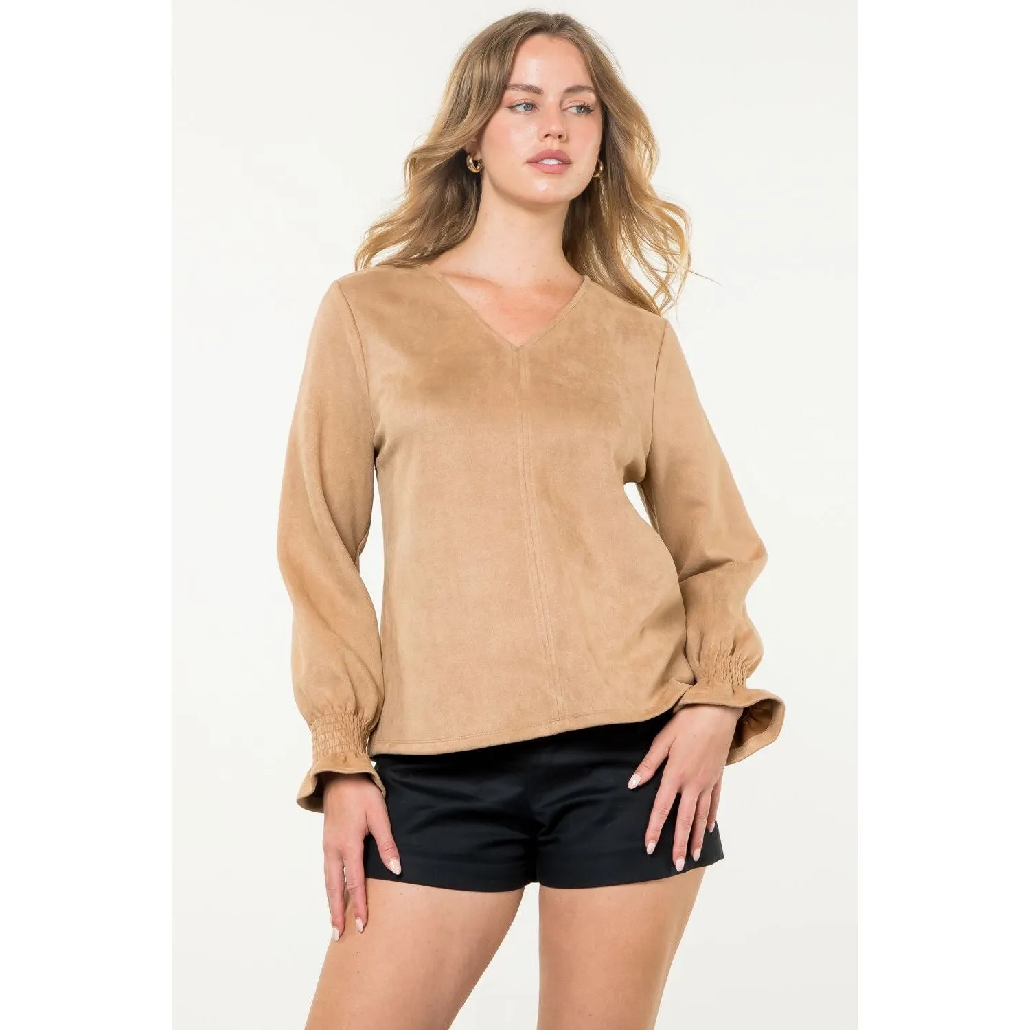 Adalina Long Sleeve Suede THML Top