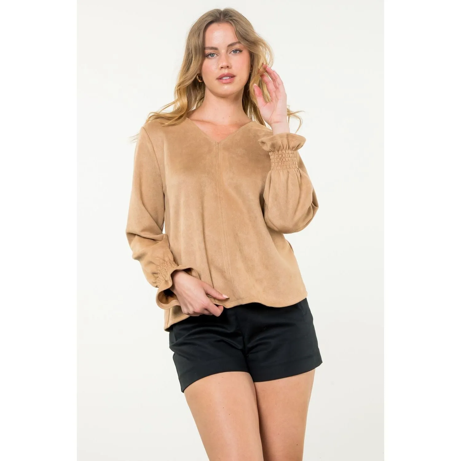 Adalina Long Sleeve Suede THML Top