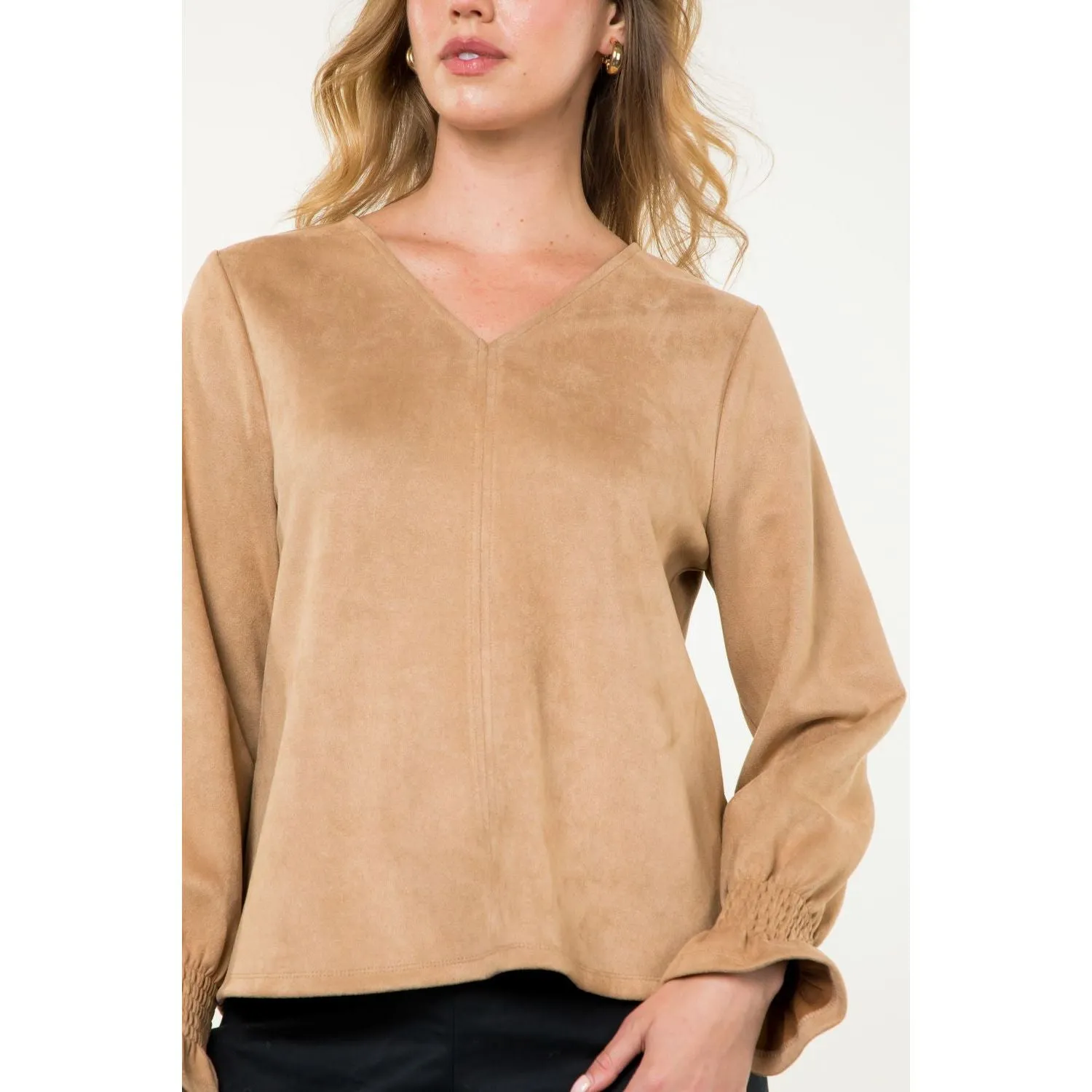 Adalina Long Sleeve Suede THML Top