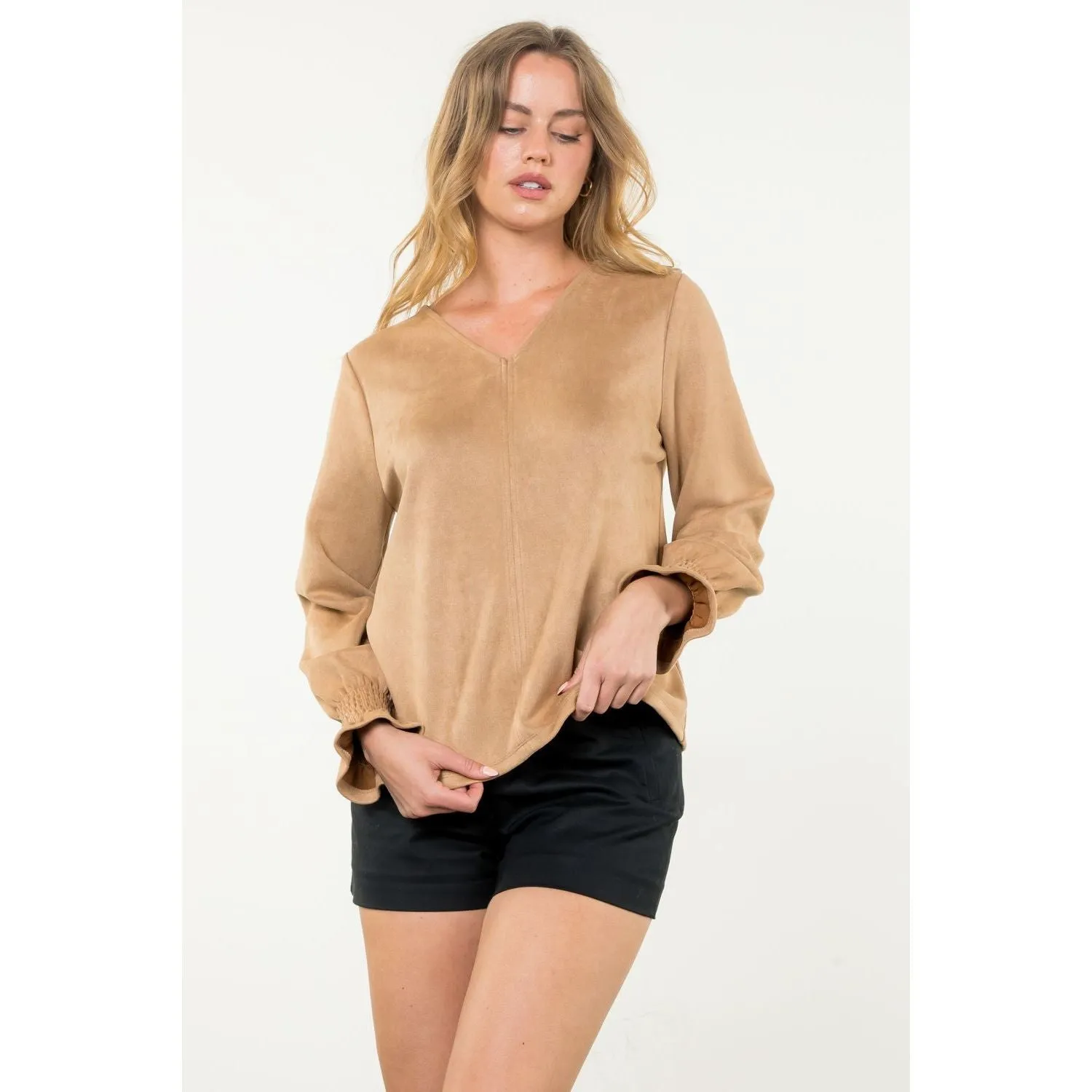 Adalina Long Sleeve Suede THML Top