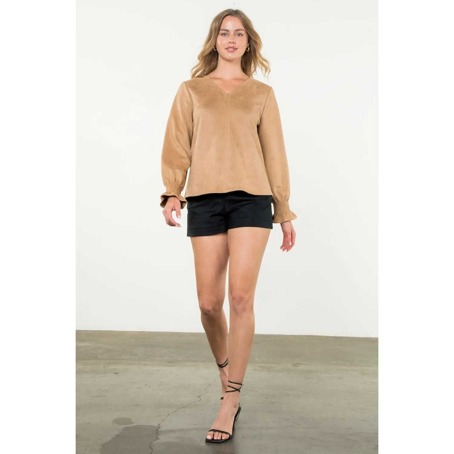 Adalina Long Sleeve Suede THML Top