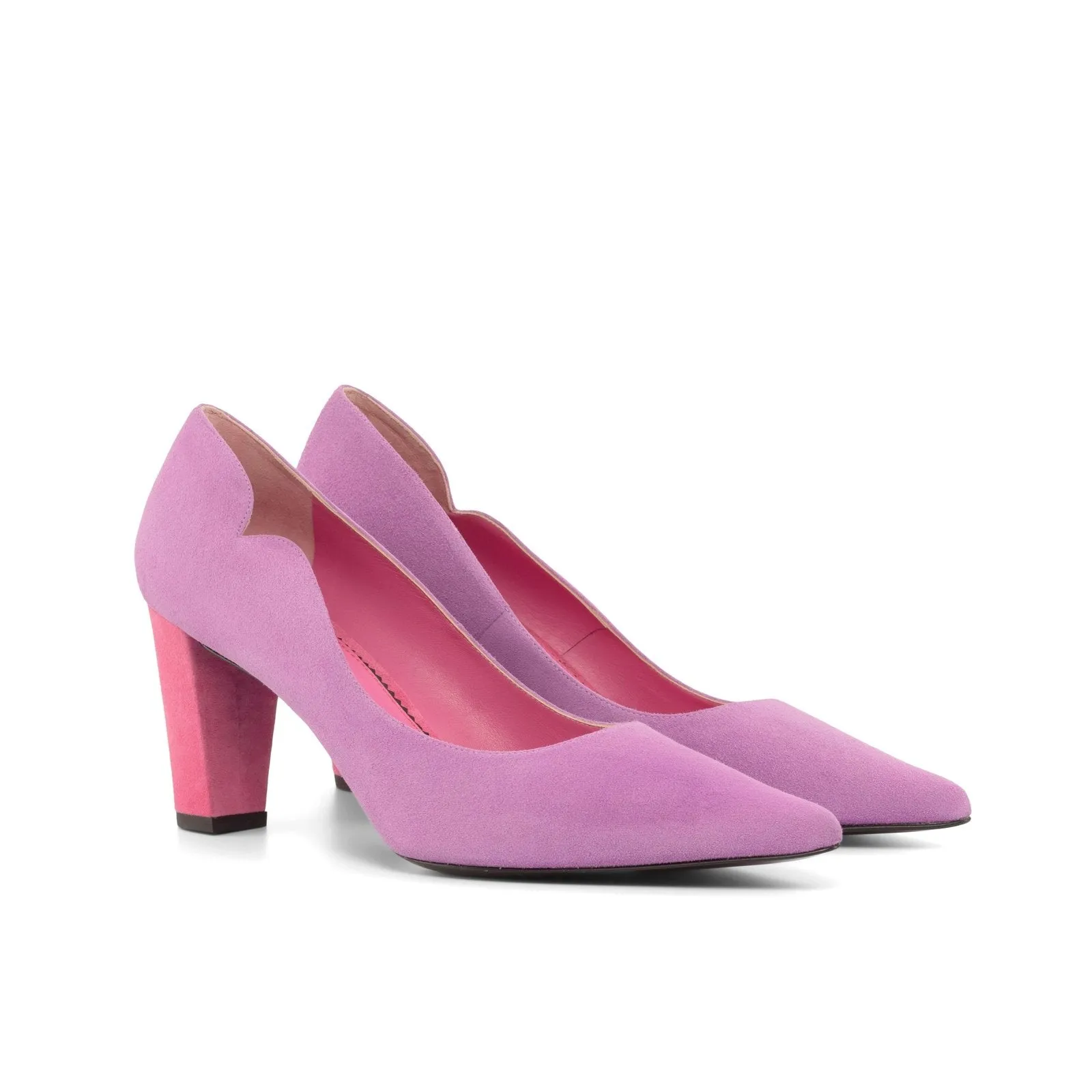 Ambrogio Bespoke Custom Women's Shoes Hydrangea Violet Suede Leather Genoa Pumps (AMBW1122)