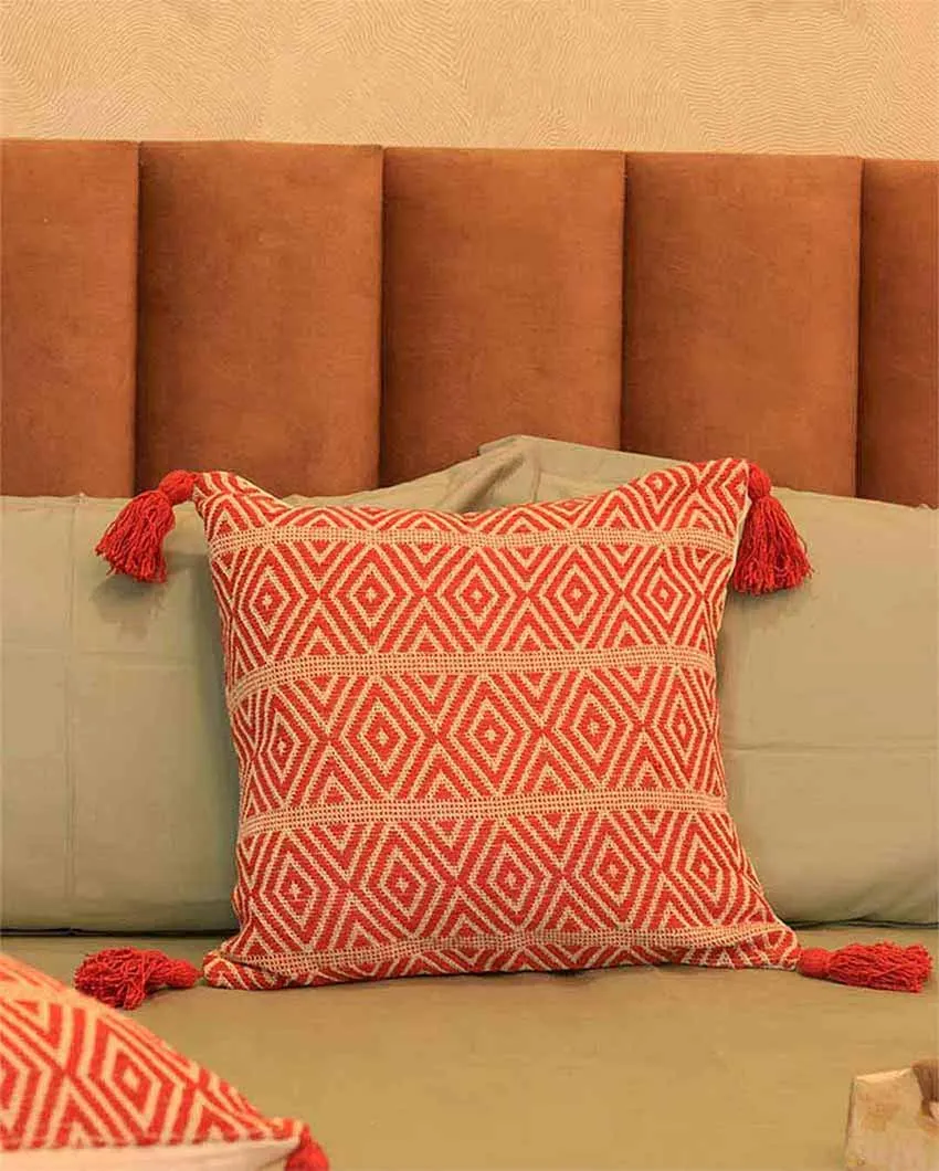 Ancestral Design Woven Cushion Covers | Set of 2 | 16 x 16 Inches