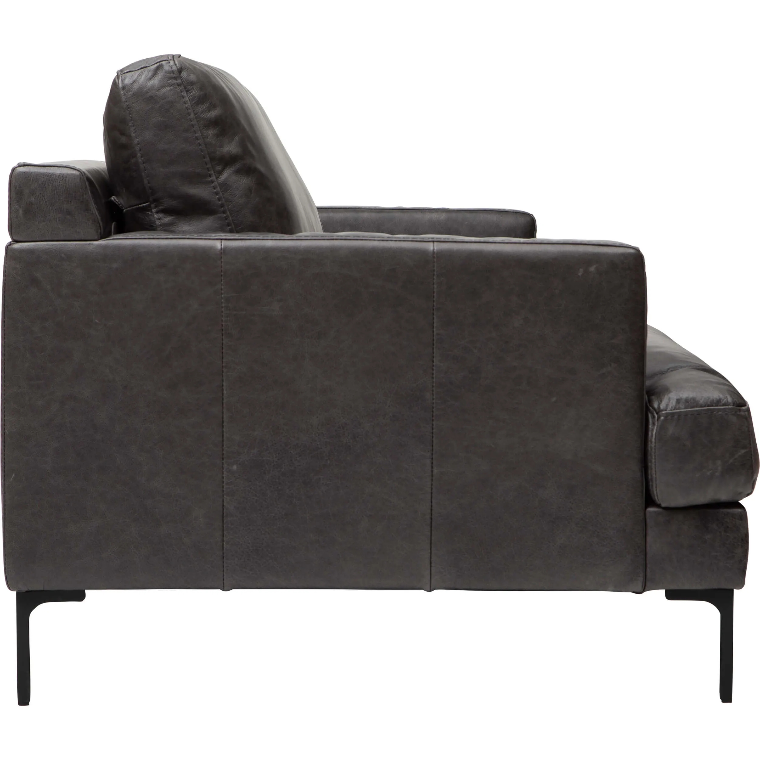 Ansel Leather Sofa, Marseille Black