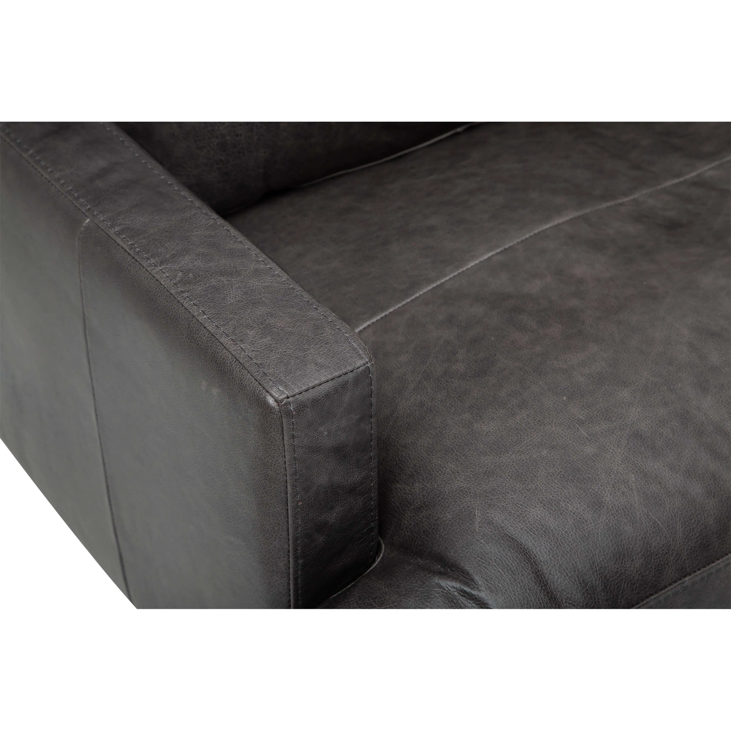 Ansel Leather Sofa, Marseille Black