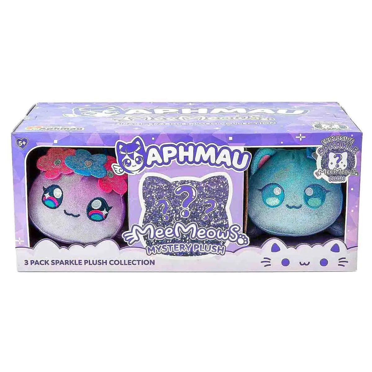 Aphmau MeeMeows 3 Pack Sparkle Plush Collection with Mystery Plush