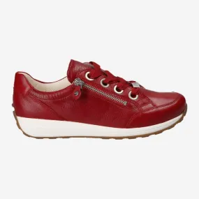 Ara Women's Ollie Zip Slip On Sneaker Red Leather