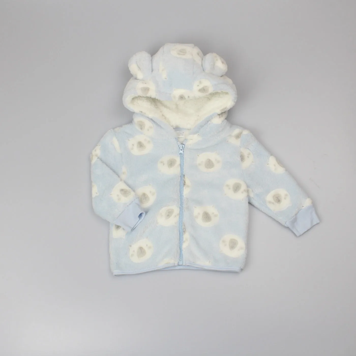 Baby Boys Off-Set Plush Jacket - Teddy (PK6) (6-24m) F32557