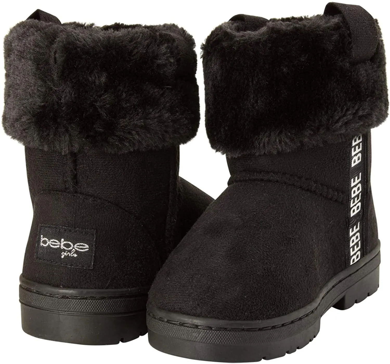 bebe Girls' Microsuede Winter Boots with Faux Fur Cuff (Little Girl/Big Girl)