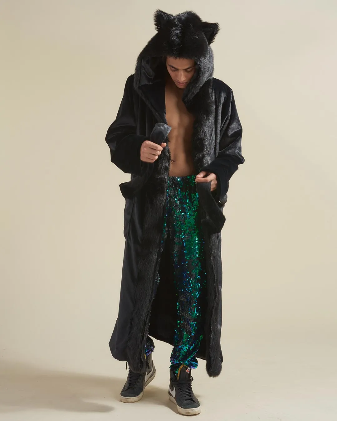 Black Panther Classic Faux Fur Style Robe | Men's