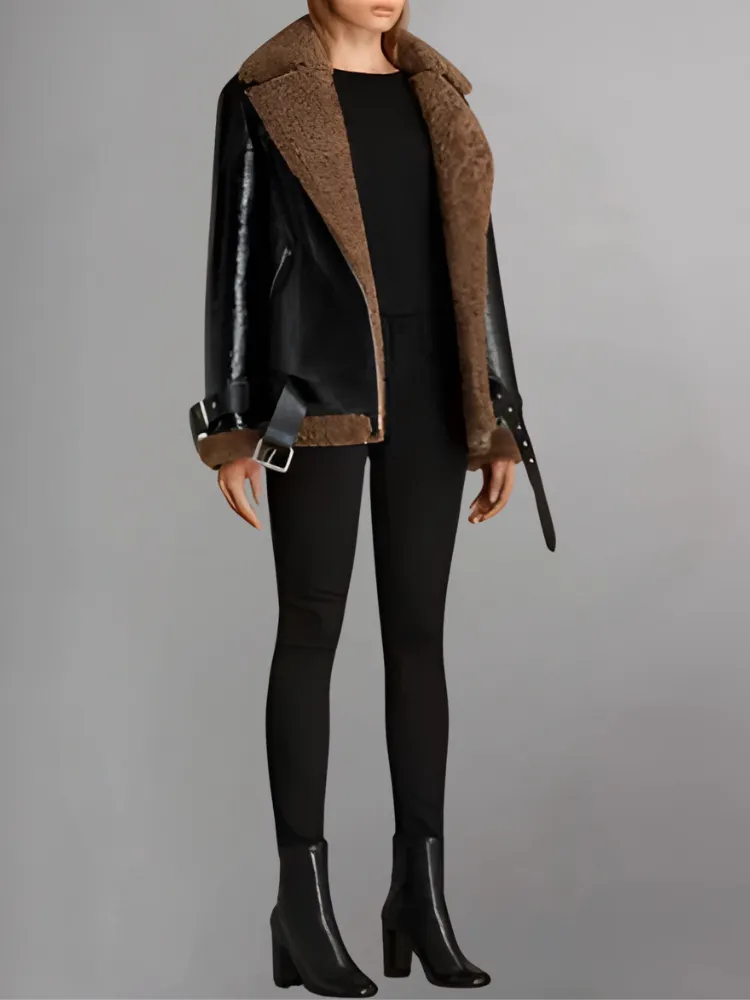 Blanche Rusty Brown Oversized Shearling Jacket