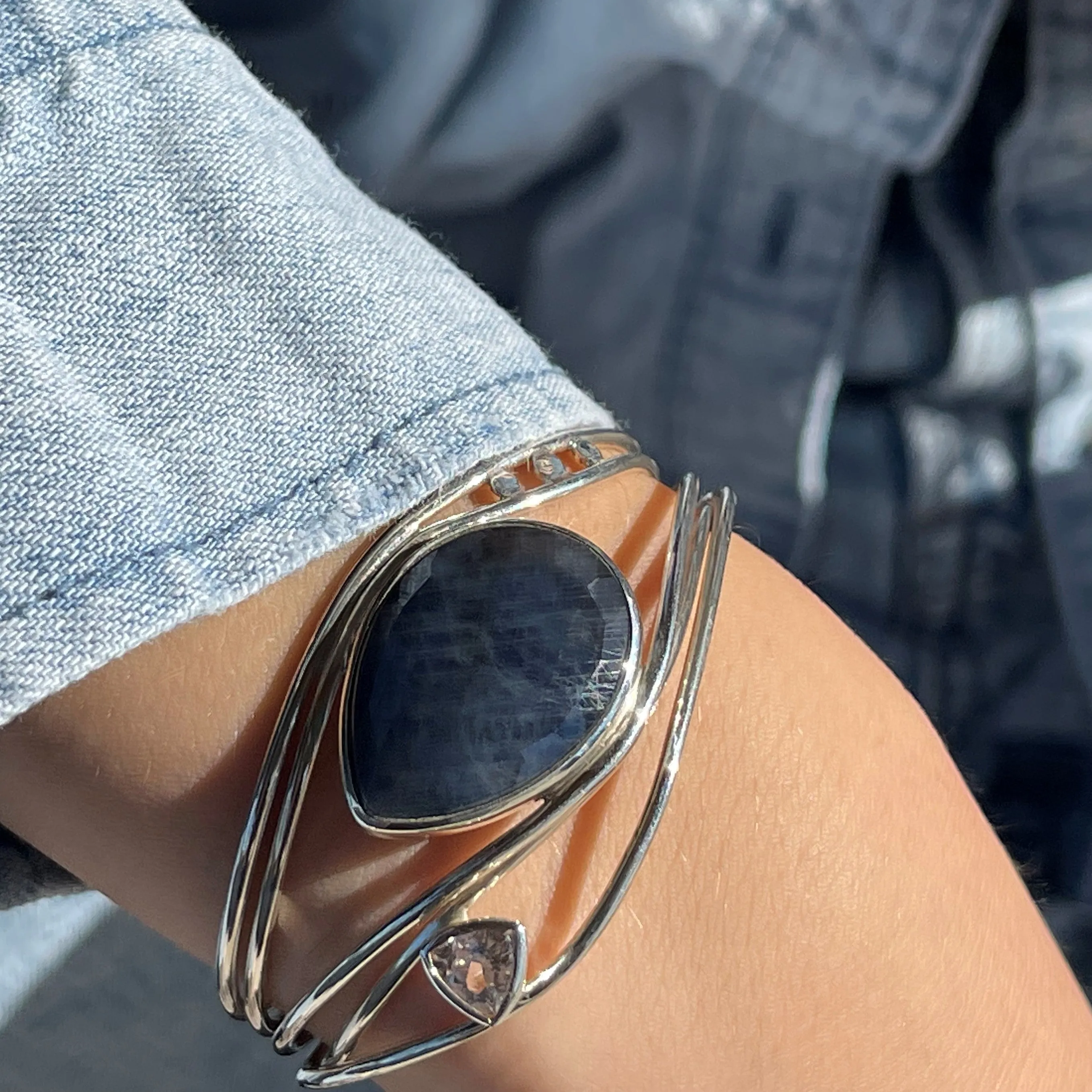 Blue Sapphire Cuff Bracelet