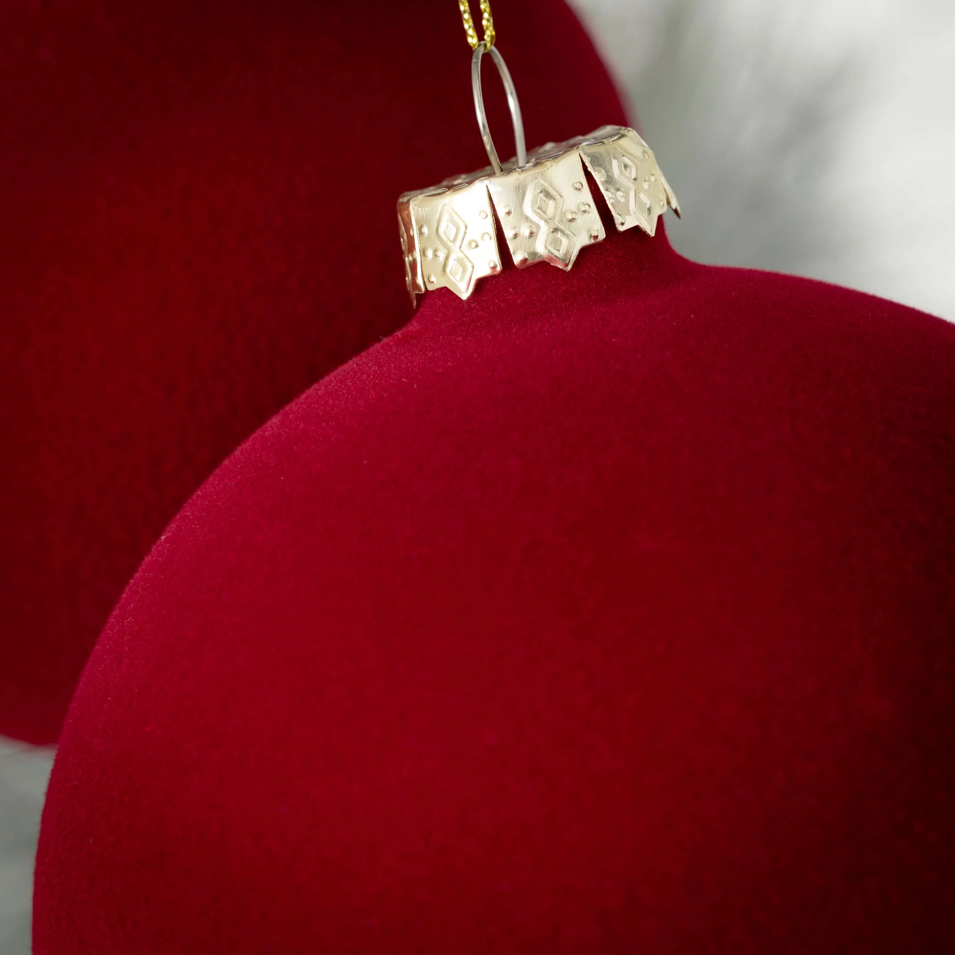 Burgundy Velvet Ornament Set