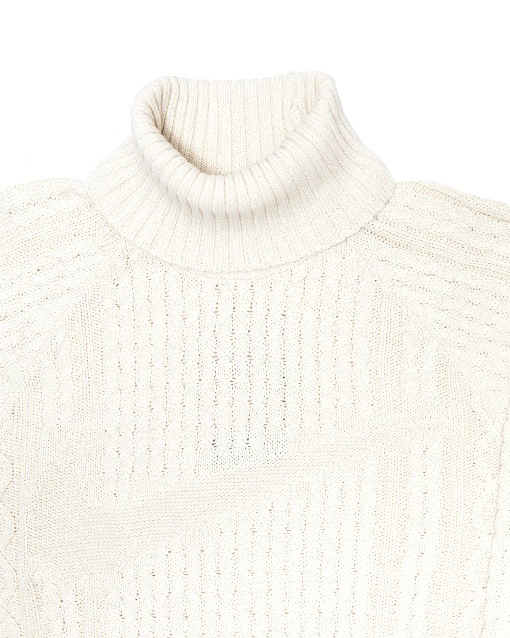 Cable Knit Turtleneck - Light Bone