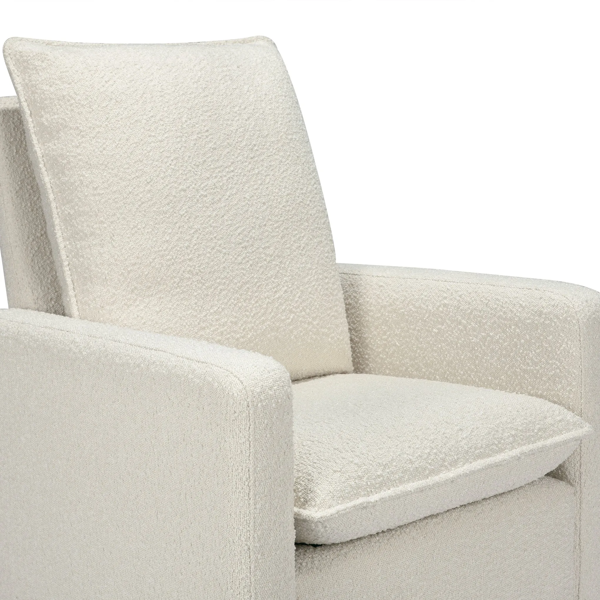 Cali Pillowback Swivel Glider in Boucle