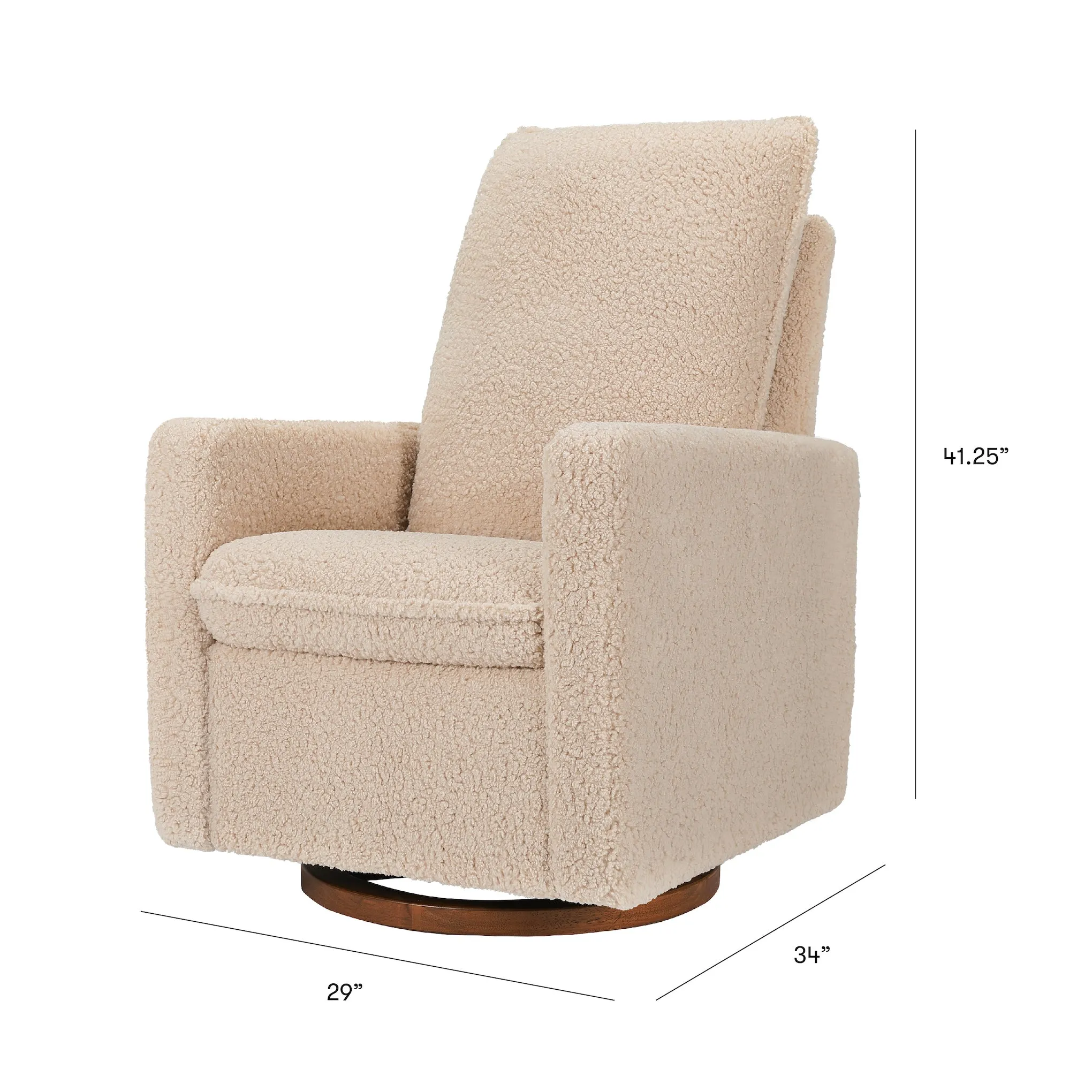 Cali Pillowback Swivel Glider - Shearling