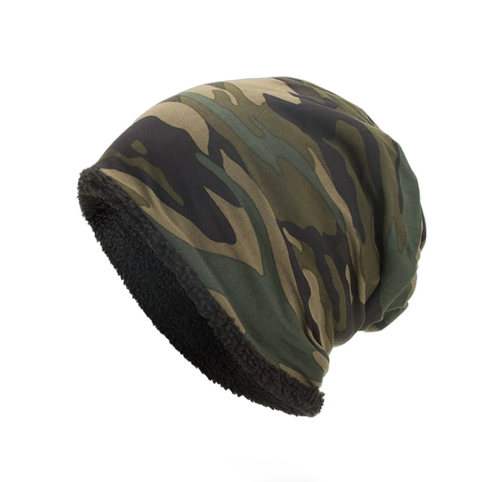 Camouflage plush cap stack cap