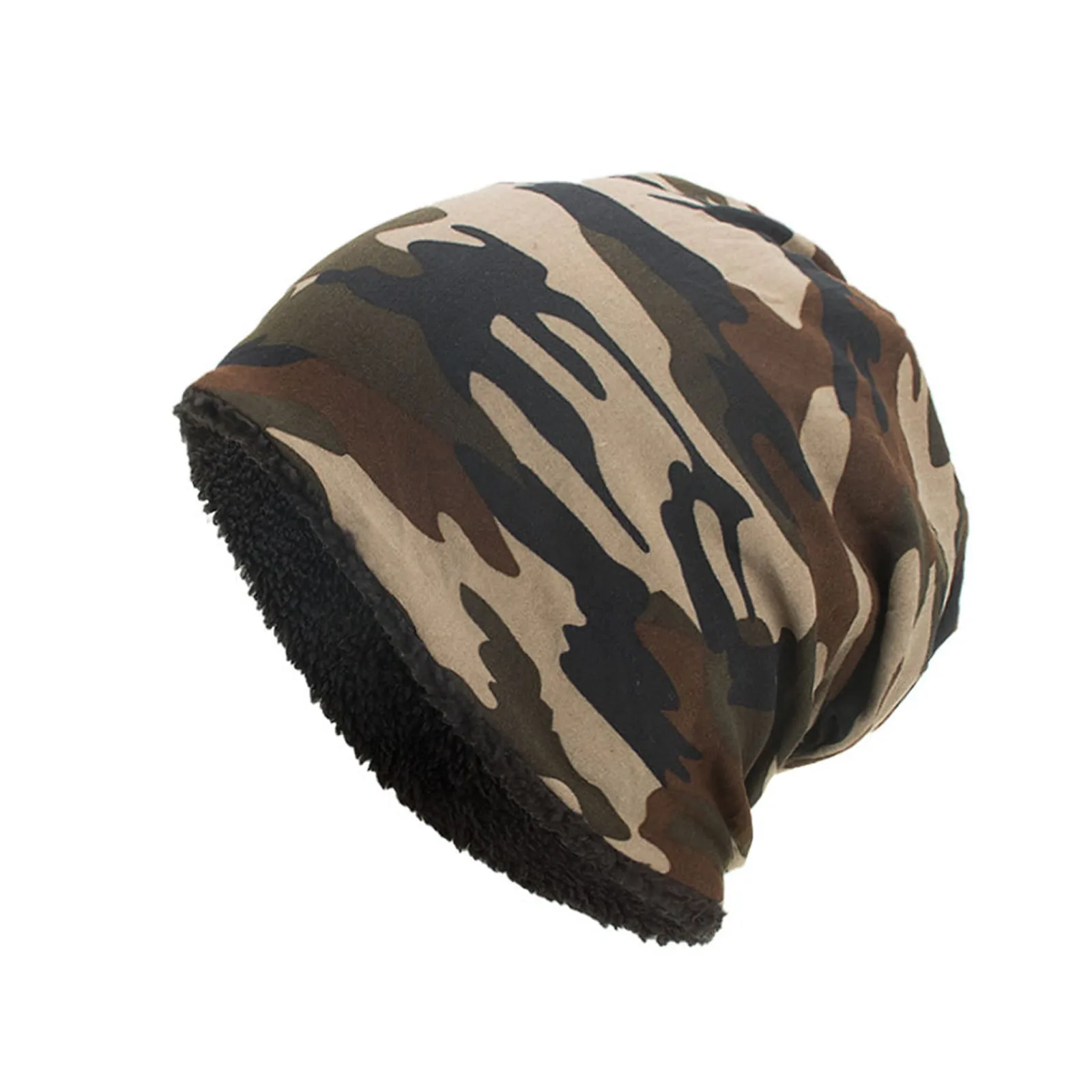 Camouflage plush cap stack cap