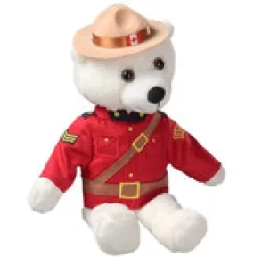 Canadian  Mountie white BEAR 11 ‘ Cute Souvenir Plush Stuffed animal