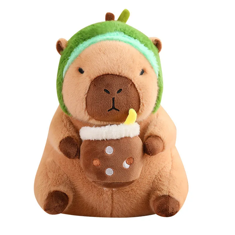 Capybara Wearing Avocado Hat Plush Toy