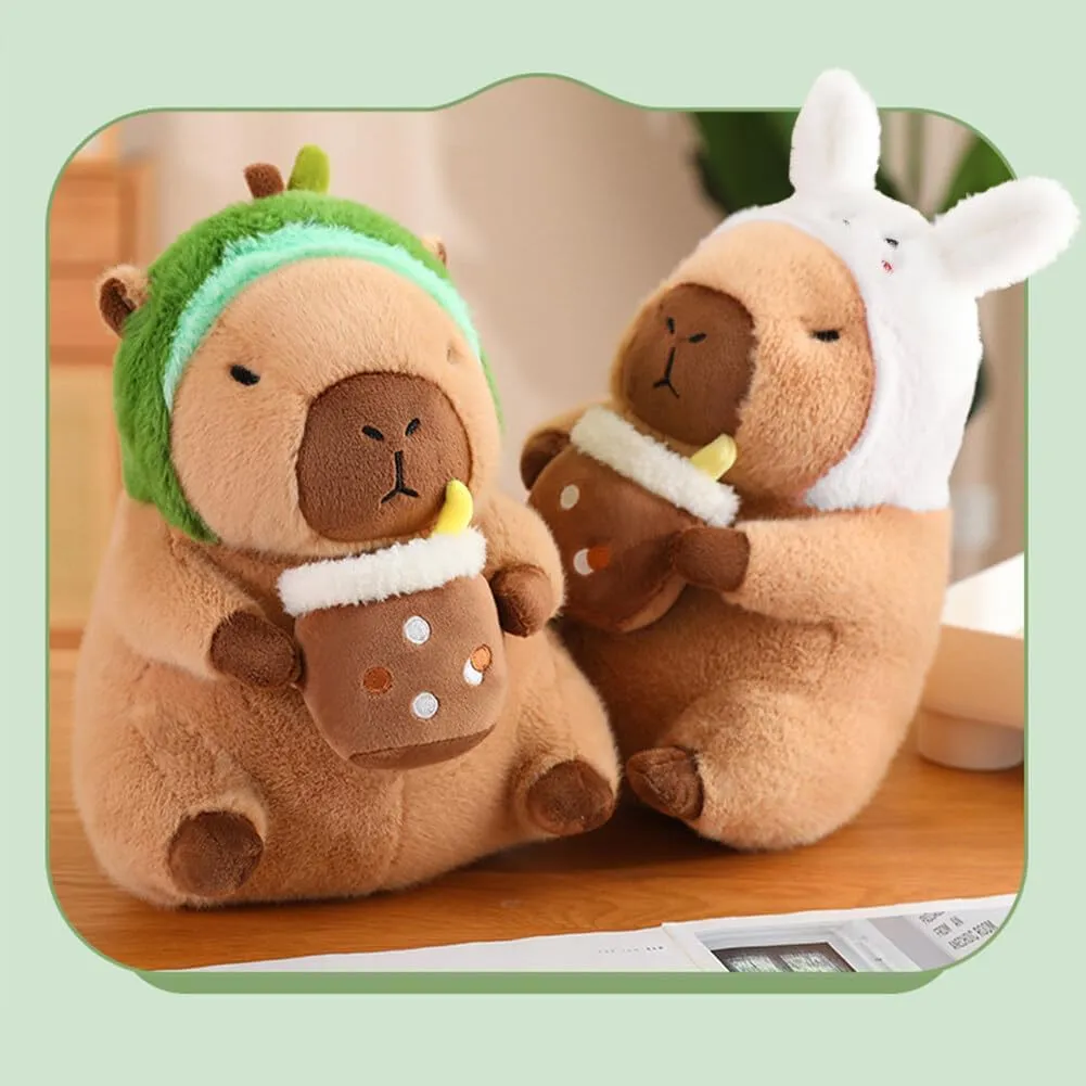 Capybara Wearing Bunny Hat Plush Toy