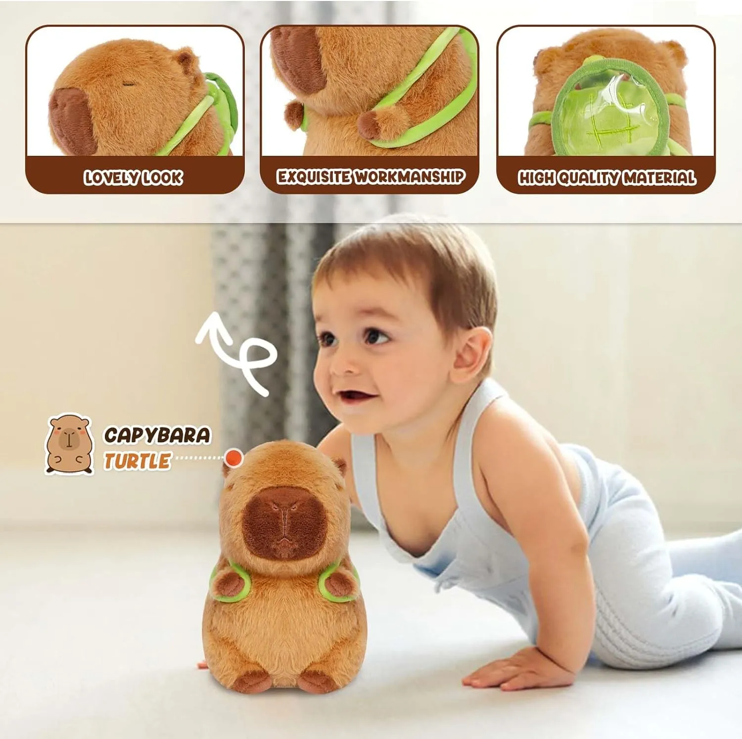 Capybara With Turtle Backpack Plush Toy