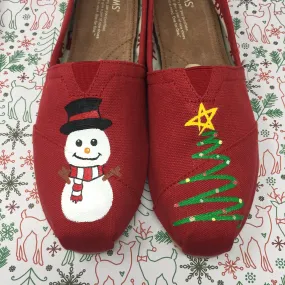 Christmas Tree & Snowman Shoes