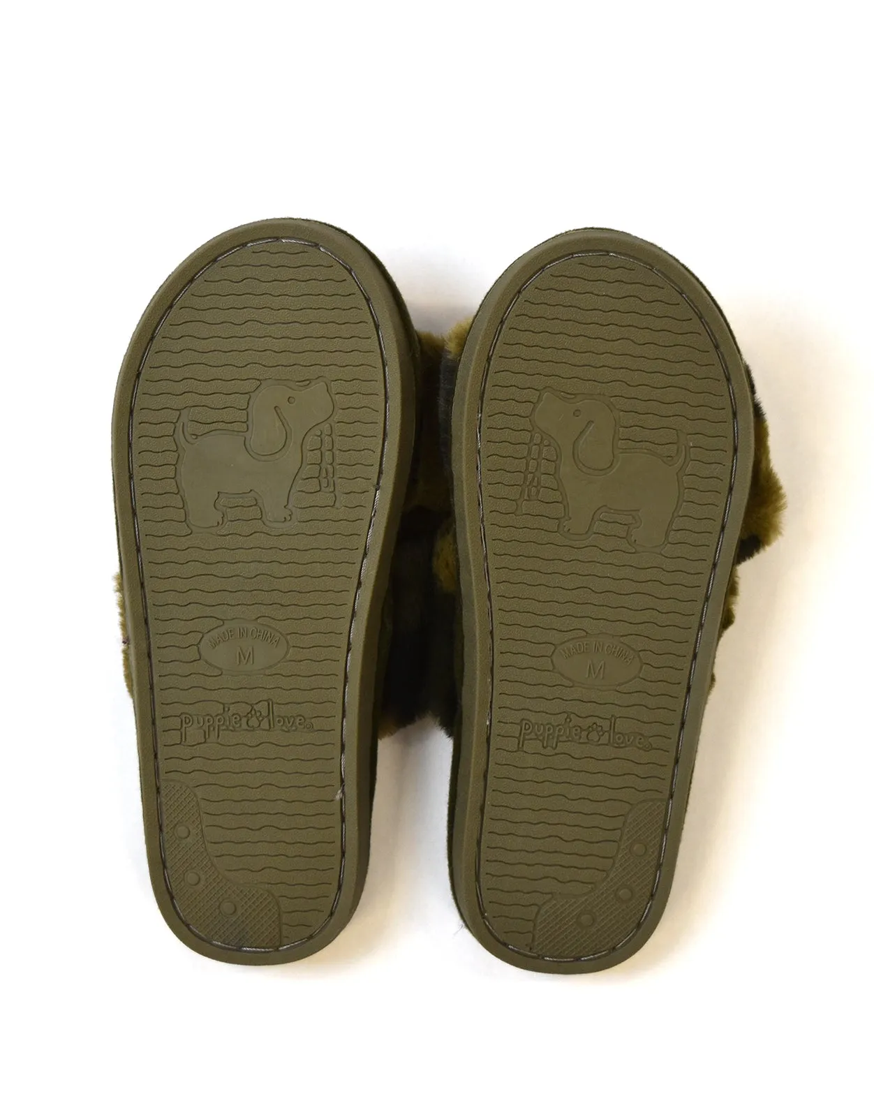 CRISS CROSS SLIPPERS, GREEN CAMO