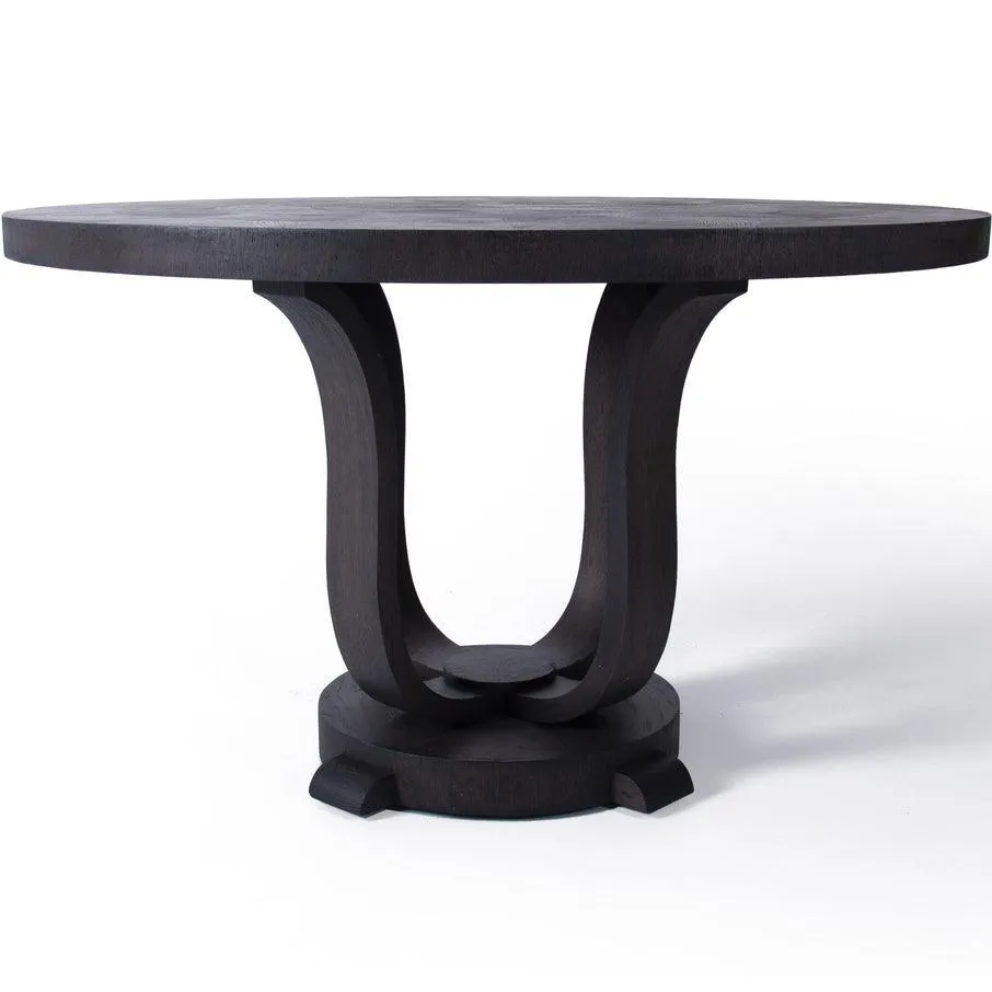 Dark Oak Round Contemporary Dining Table