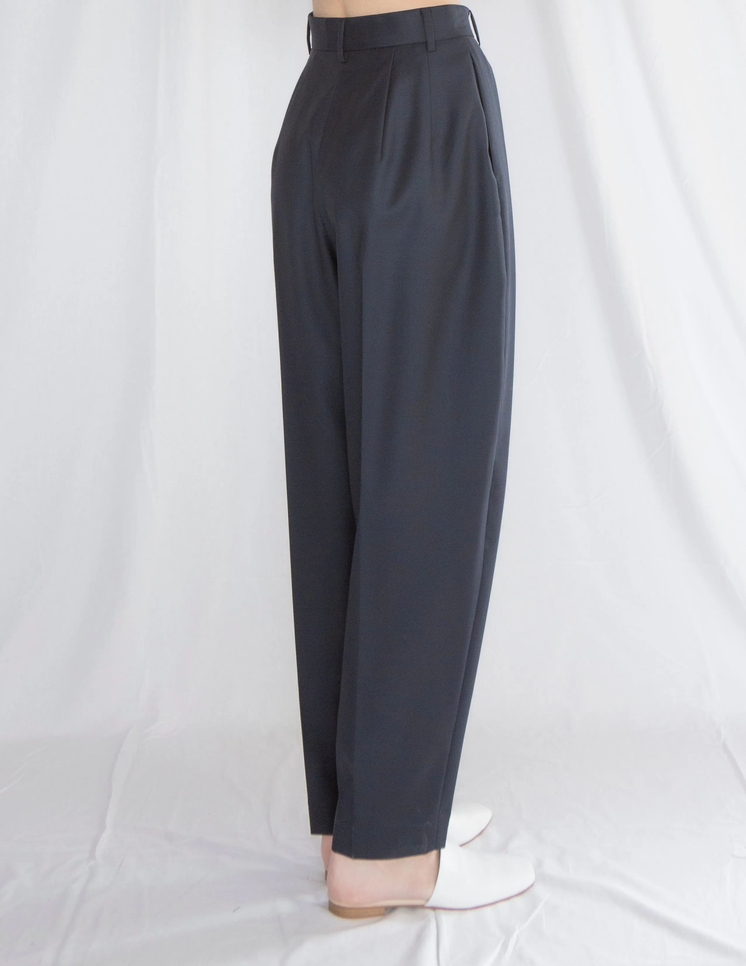 Double Pleated Pants in Wool Suiting