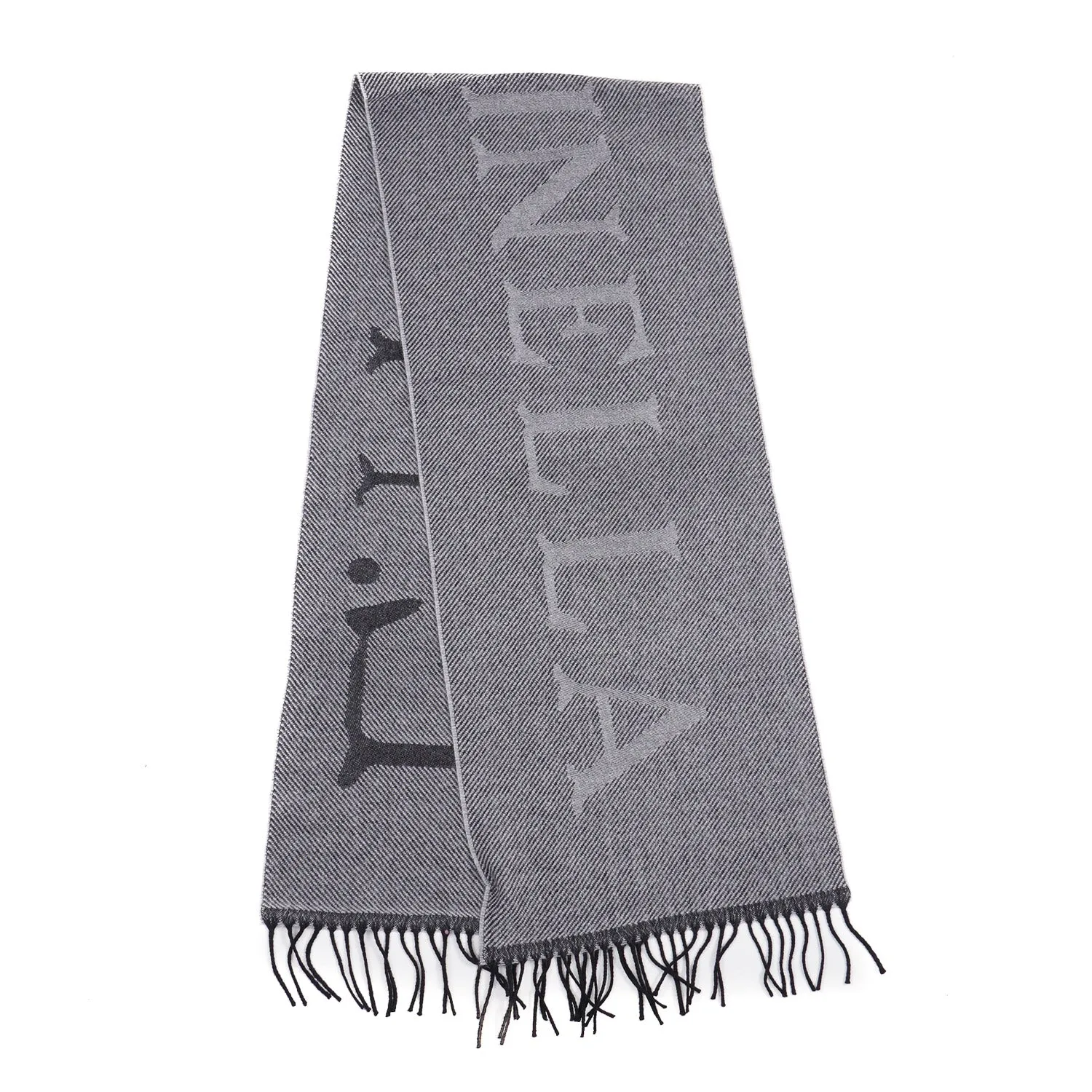 E.Marinella Wool Scarf with Logo Motif