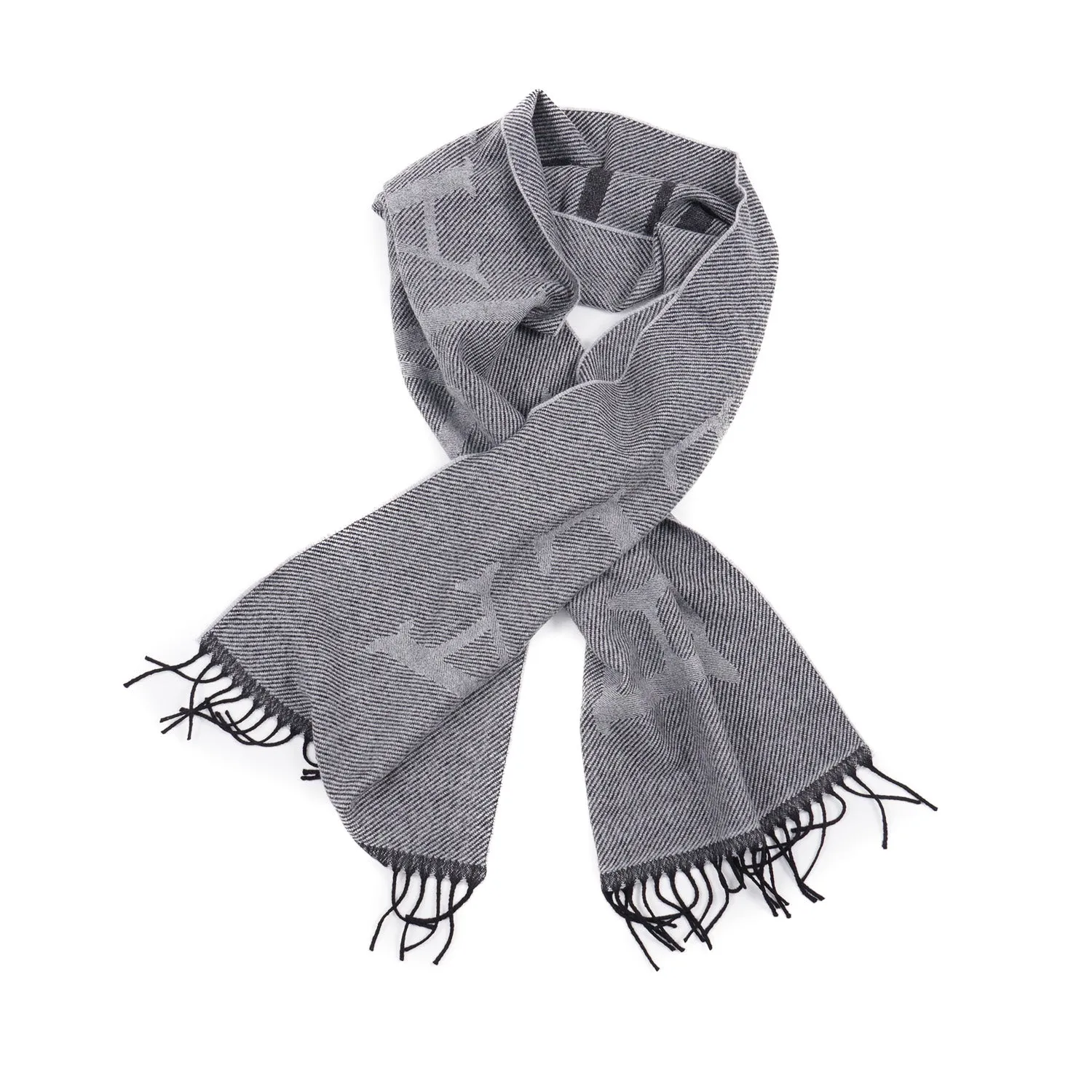 E.Marinella Wool Scarf with Logo Motif