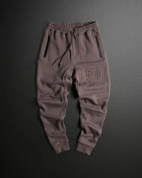 EMBOSSED FITTED JOGGERS-EARTH