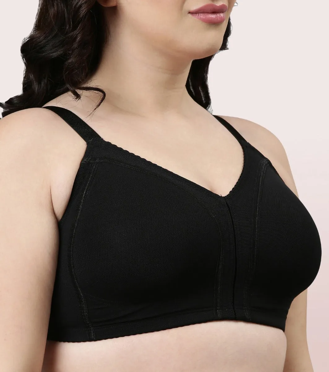 Enamor Body Transform F097 Smooth Contour Lift Bra for Women- Full Coverage, Non Padded and Wirefree - Black