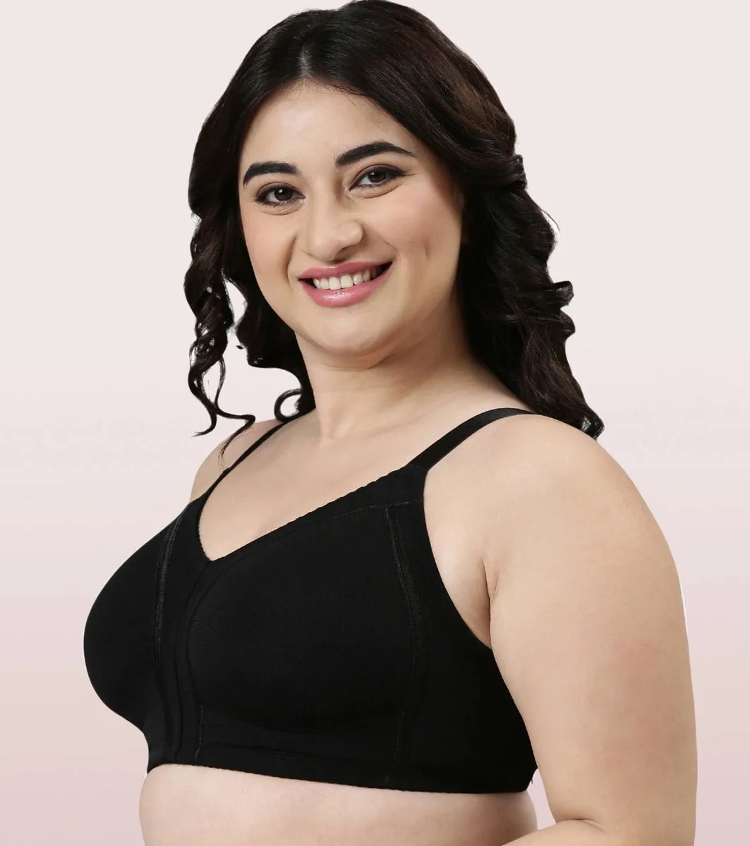 Enamor Body Transform F097 Smooth Contour Lift Bra for Women- Full Coverage, Non Padded and Wirefree - Black