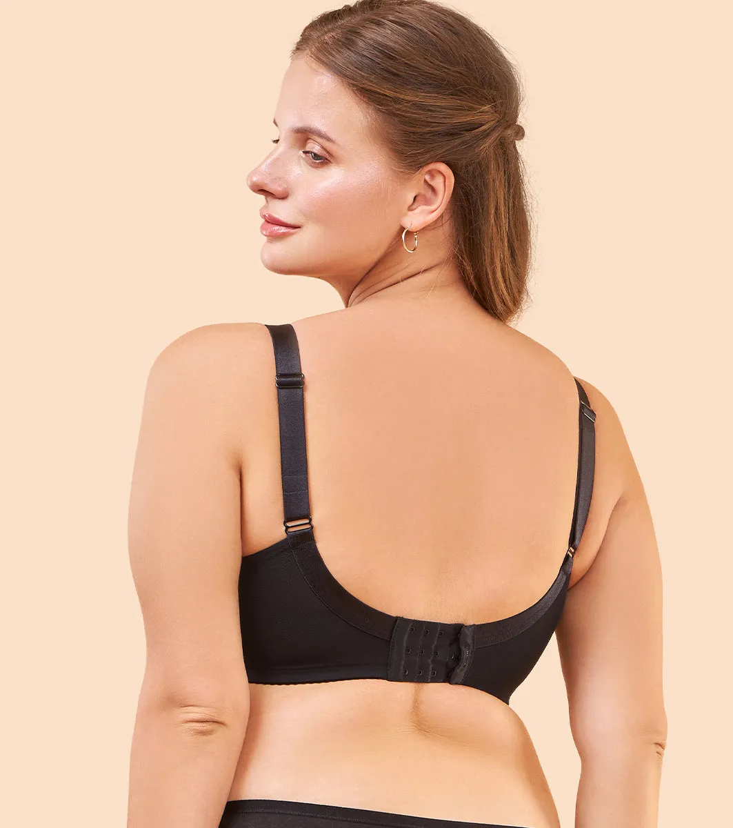 Enamor Body Transform F097 Smooth Contour Lift Bra for Women- Full Coverage, Non Padded and Wirefree - Black