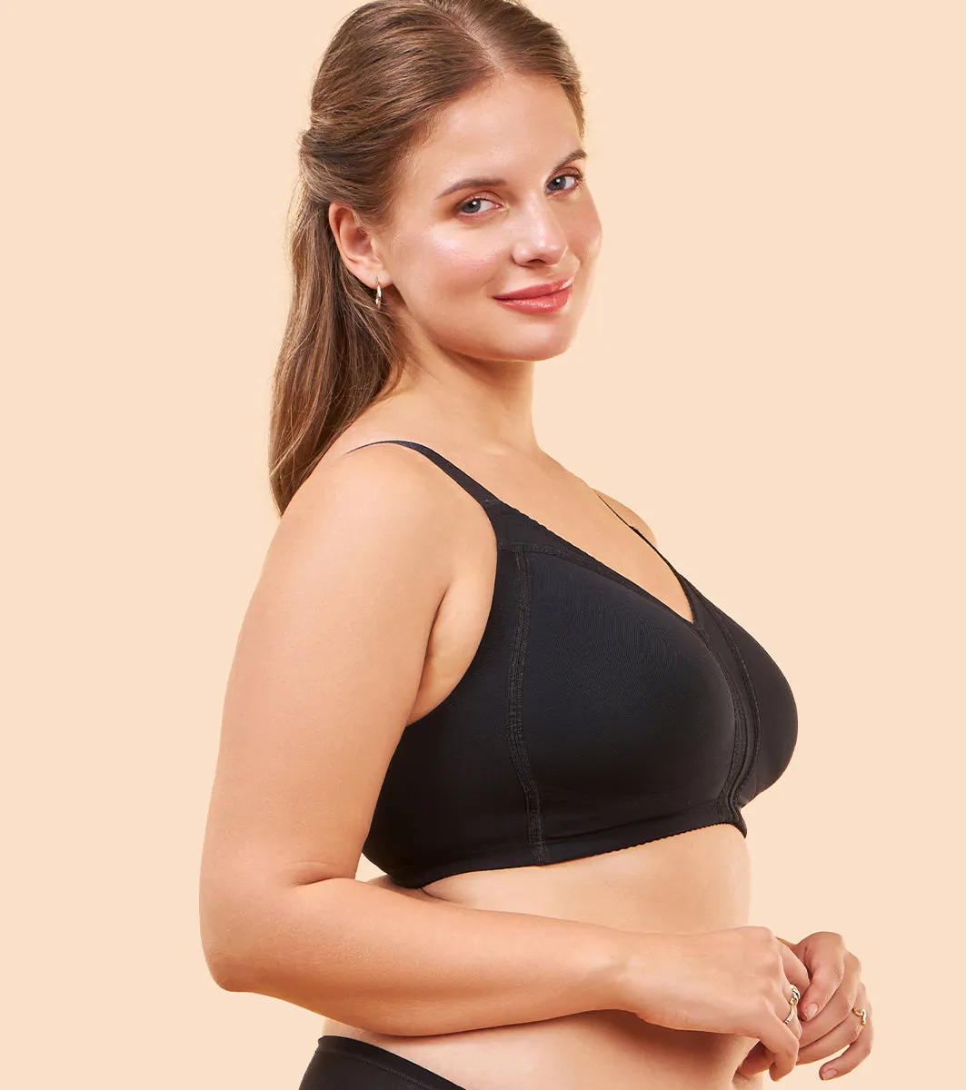 Enamor Body Transform F097 Smooth Contour Lift Bra for Women- Full Coverage, Non Padded and Wirefree - Black