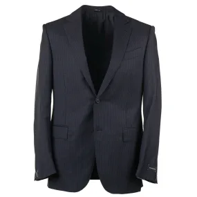 Ermenegildo Zegna Charcoal Gray Striped Wool Suit