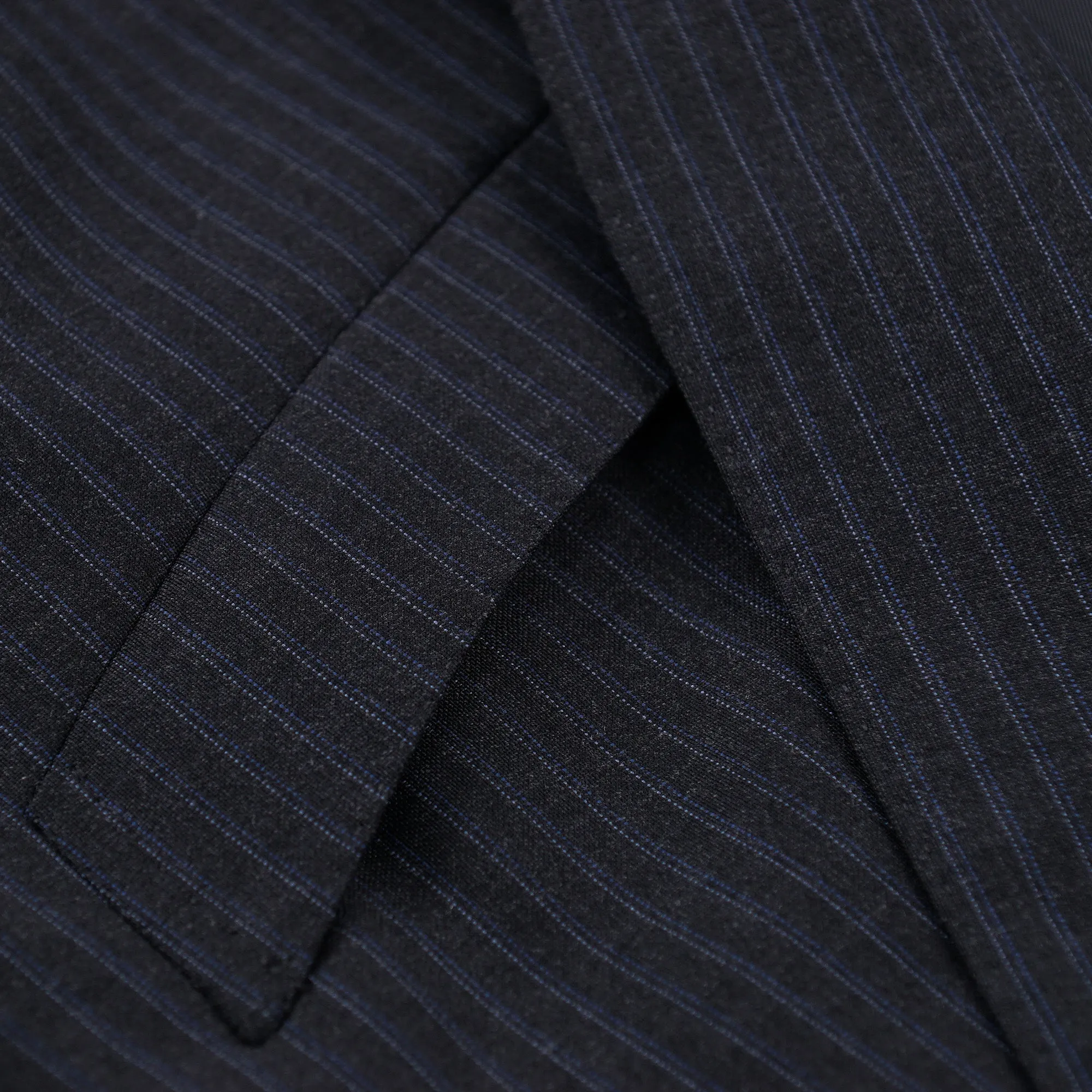 Ermenegildo Zegna Charcoal Gray Striped Wool Suit