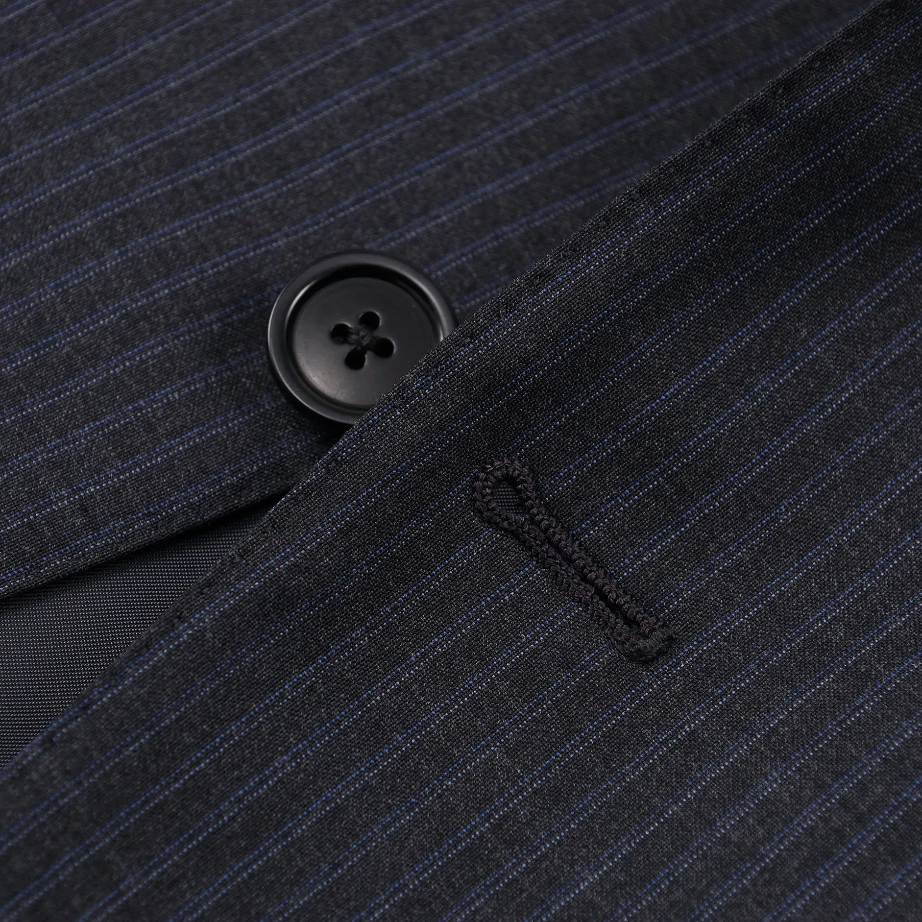 Ermenegildo Zegna Charcoal Gray Striped Wool Suit