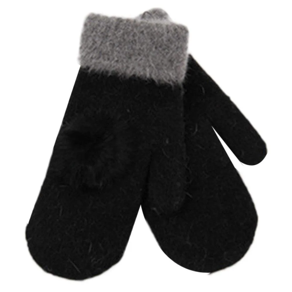 FAUX FUR-LINED MITTENS