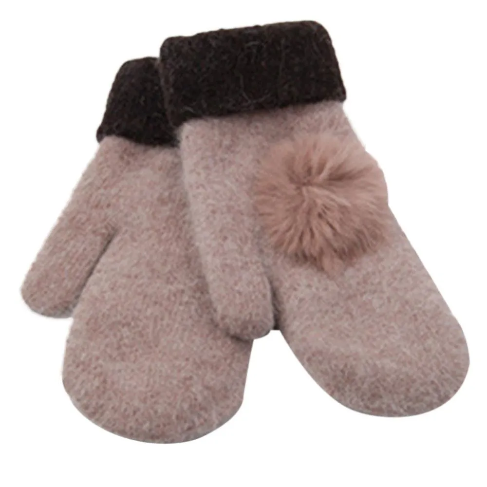 FAUX FUR-LINED MITTENS