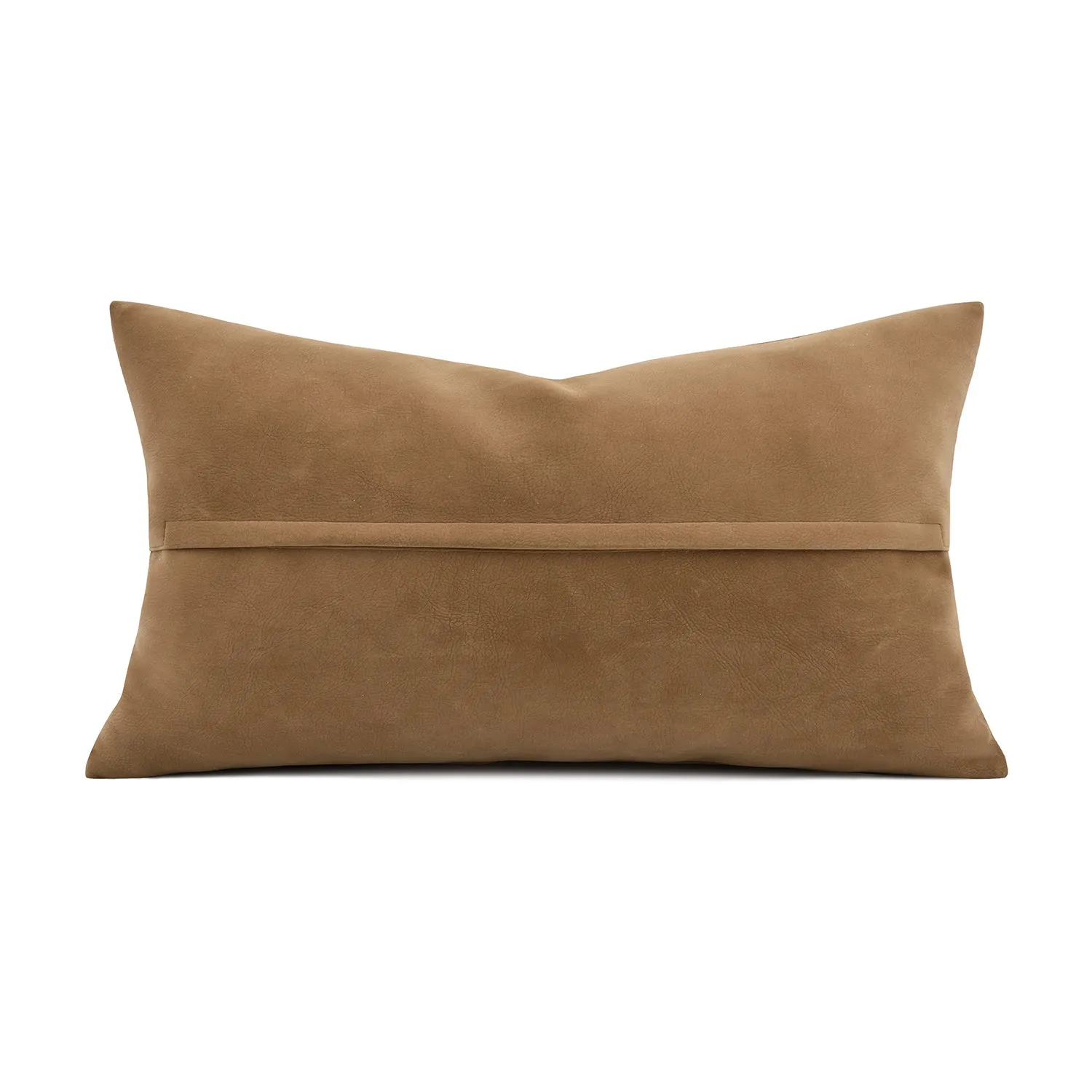 Faux Leather Khaki Throw Cushion