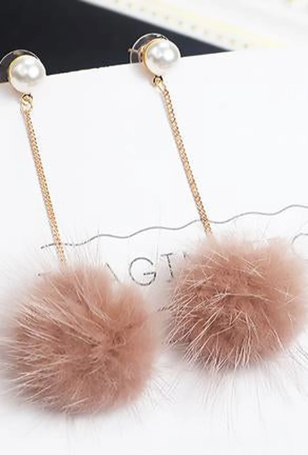 FLORIE - FUR DROP EARRING