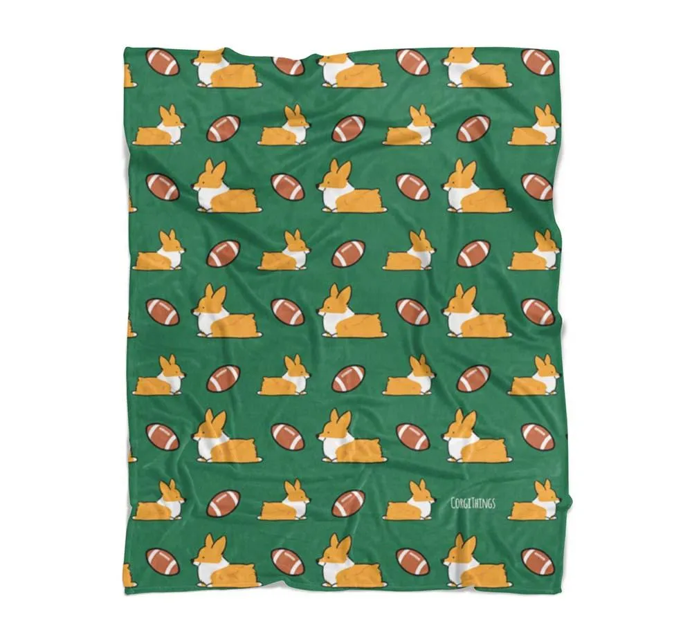 Football Corgis Fleece Blanket | 3 Sizes