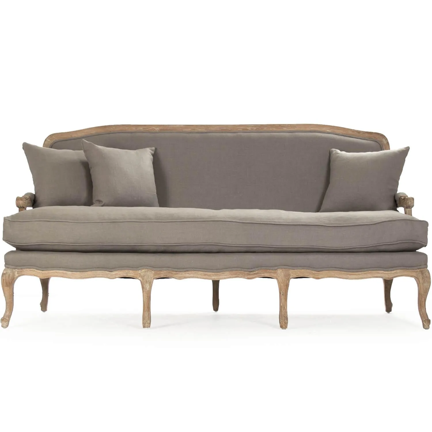 French Gray Linen Sofa