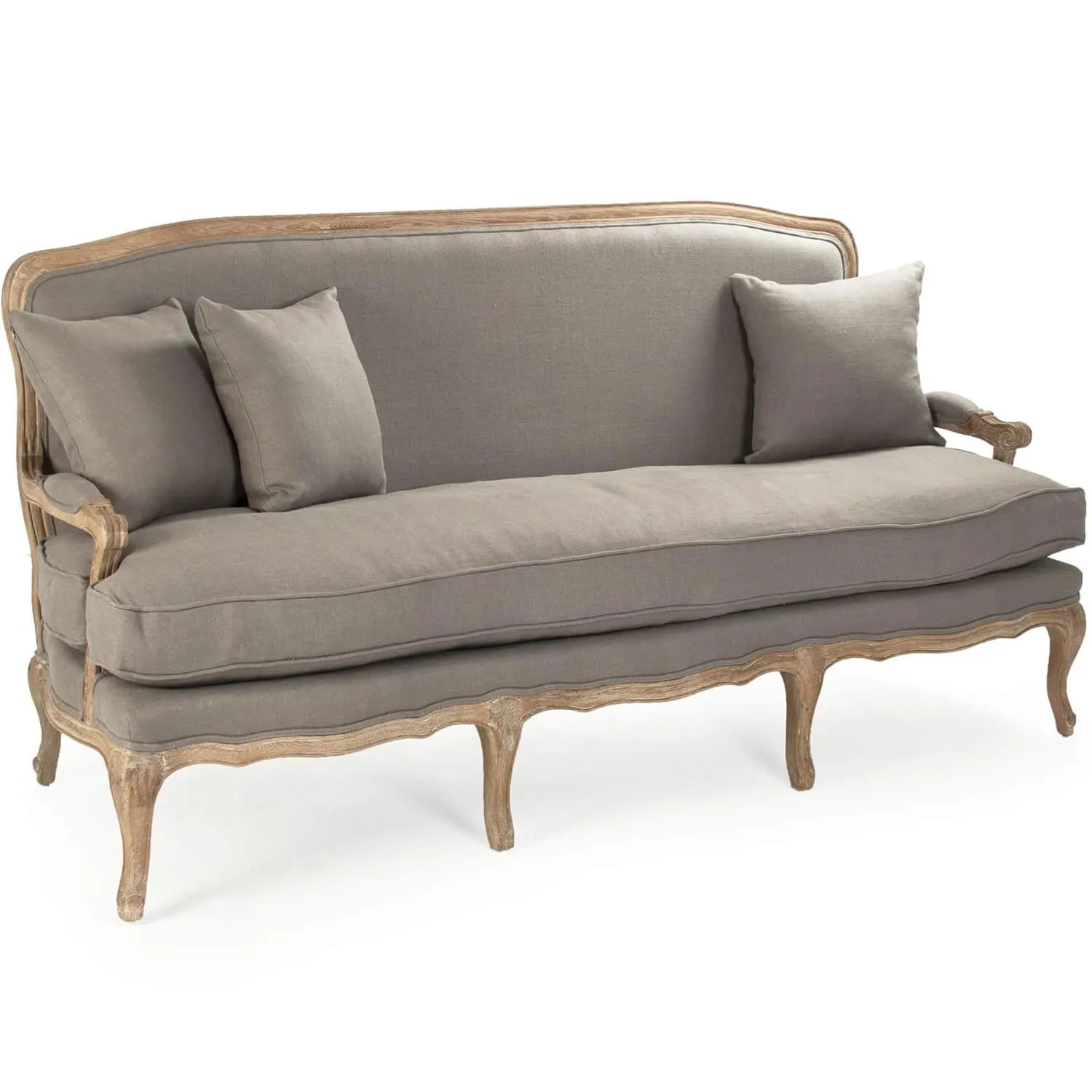 French Gray Linen Sofa