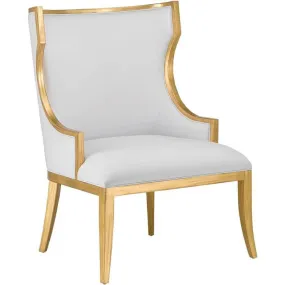 Gold Trimmed Muslin Chair