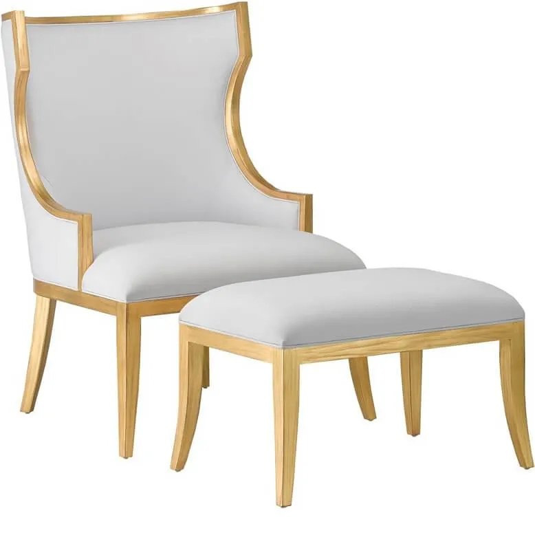 Gold Trimmed Muslin Chair